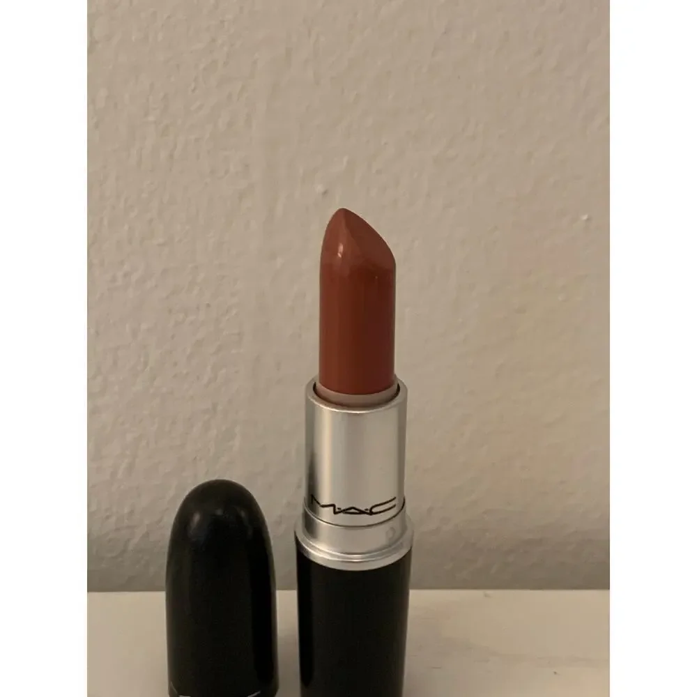 MAC Amplified Crème Lipstick - 128 SMOKED ALMOND - .1oz./3g  *USED* Pink Nude